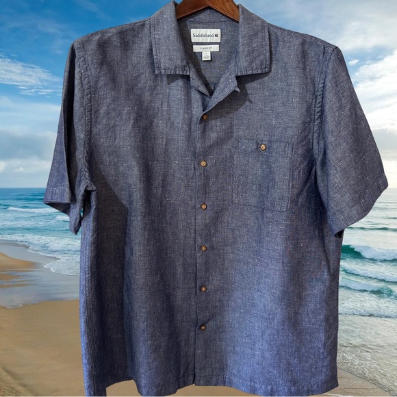 Saddlebred Other - Saddlebred Blue Casual Button Down Shirt